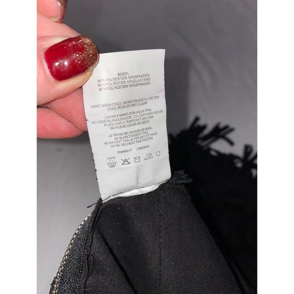 2b Bebe Suede Like Fringe Mini Skirt Size Small - Picture 9 of 10